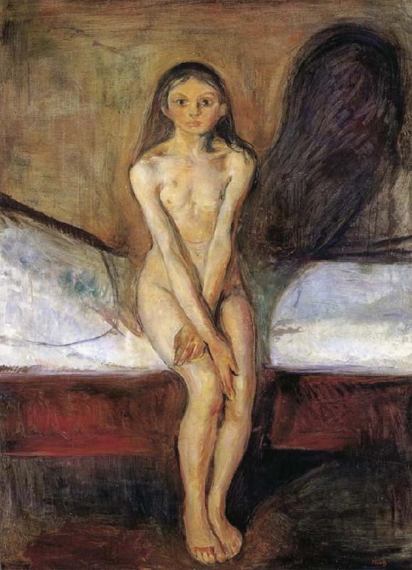 Edvard Munch Puberty oil painting image
